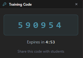Landline training code generation